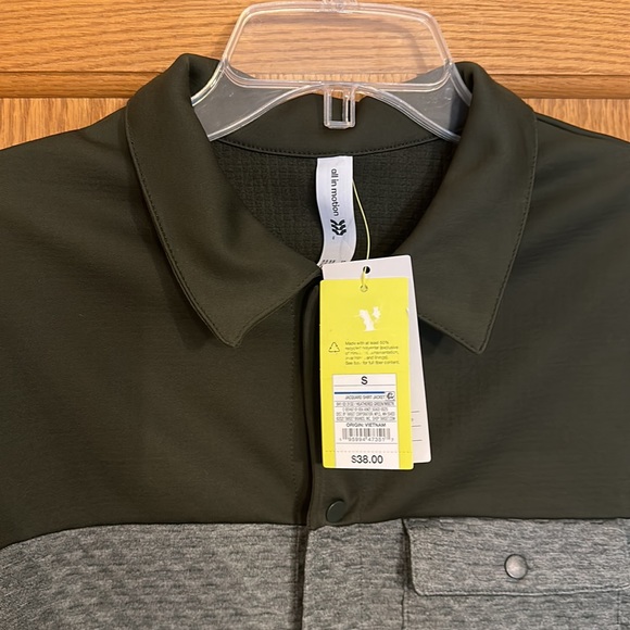 All in Motion - Jacquard Shirt Jacket (Dark green & Gray) Snap closure - Picture 6 of 14